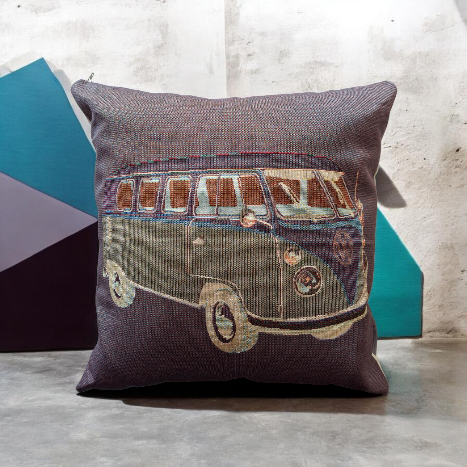 kussen groot 'vintage auto bus'