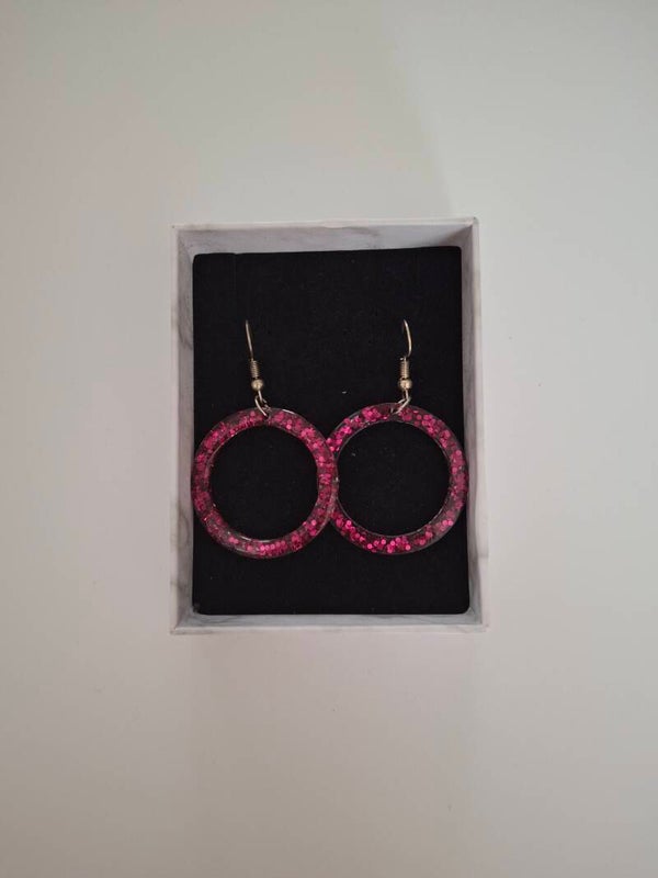 Oorhangers epoxy roze