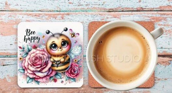 Onderzetters met bijën vierkant