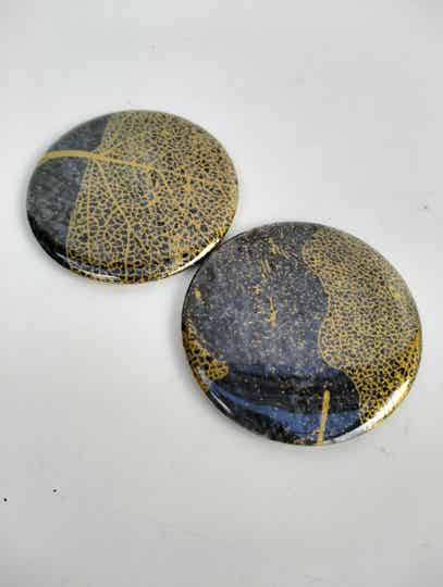 Handspiegeltje 'blue/gold'