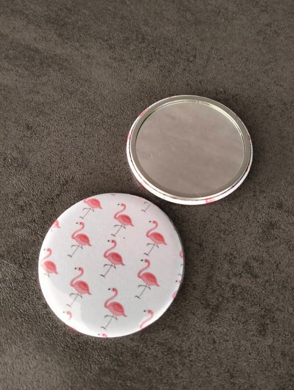Handspiegeltje 'flamingo's'