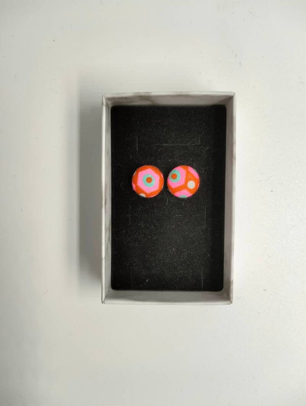 Oorbellen met stof 'lente'