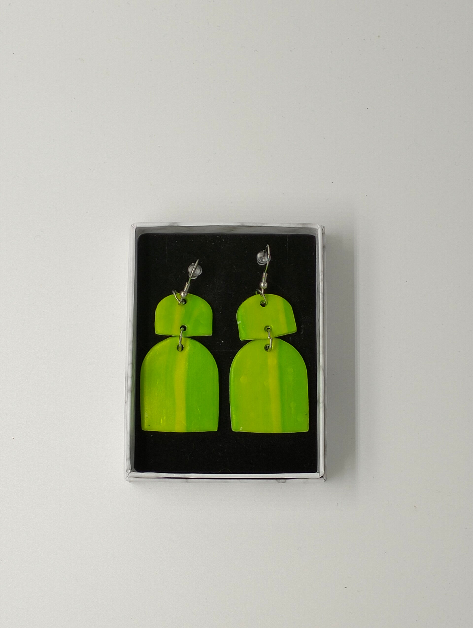 Oorhangers Polymeer klei 'Green/Yellow'