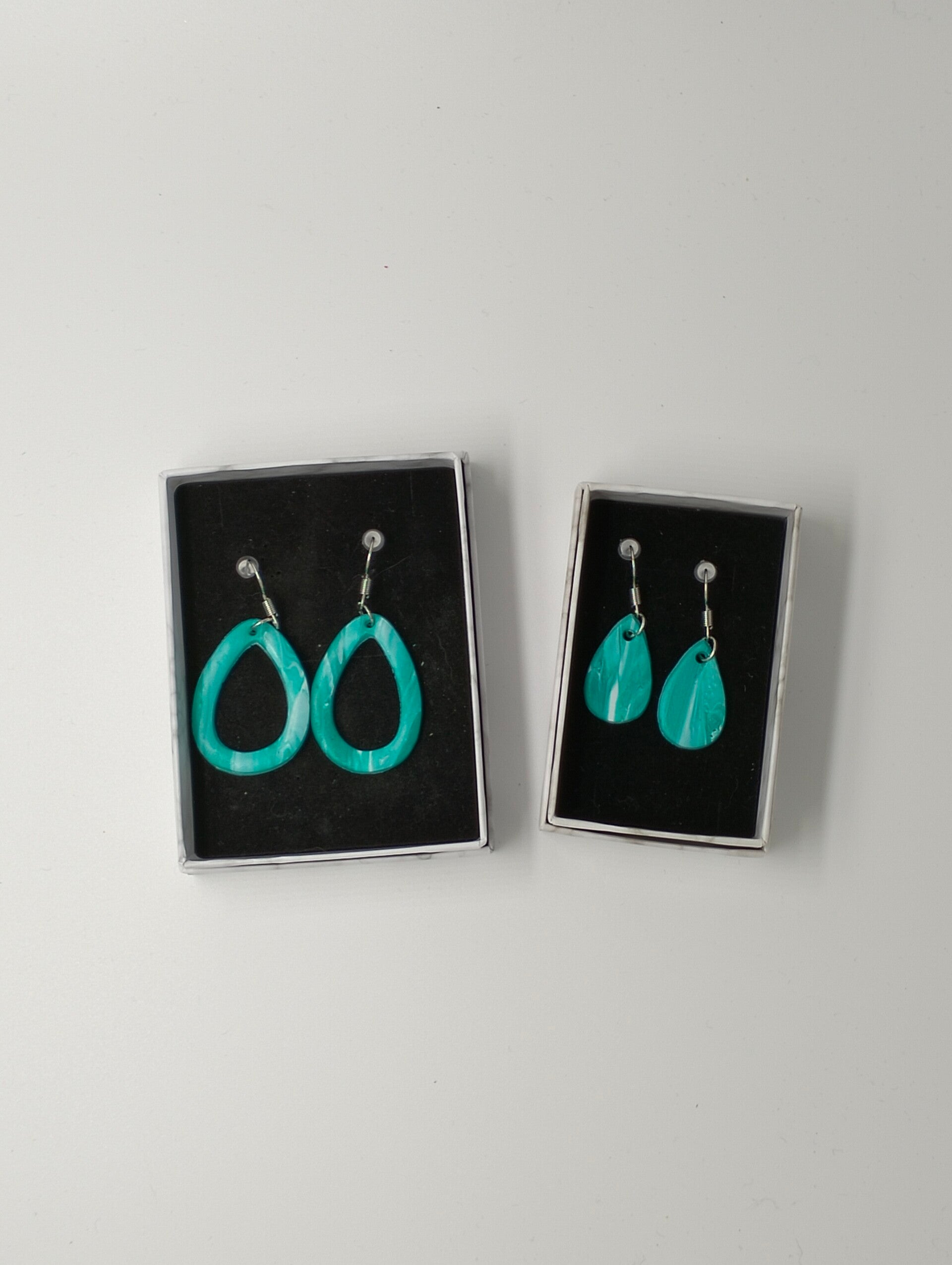 Oorhangers Polymeer klei setje 'Green/White'