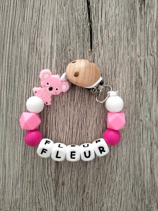 Fopspeenketting ' Roze Beertje'