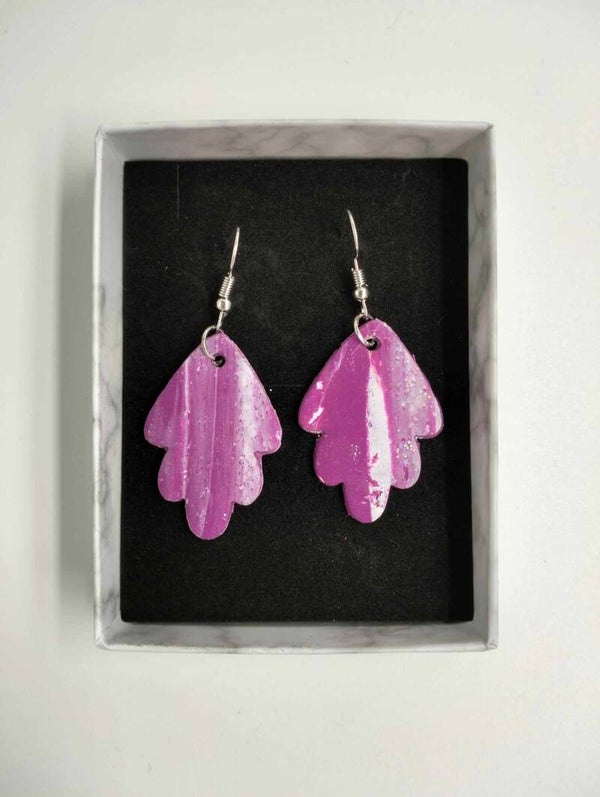 Oorhangers polymeer 'Purple leaves Marble with'