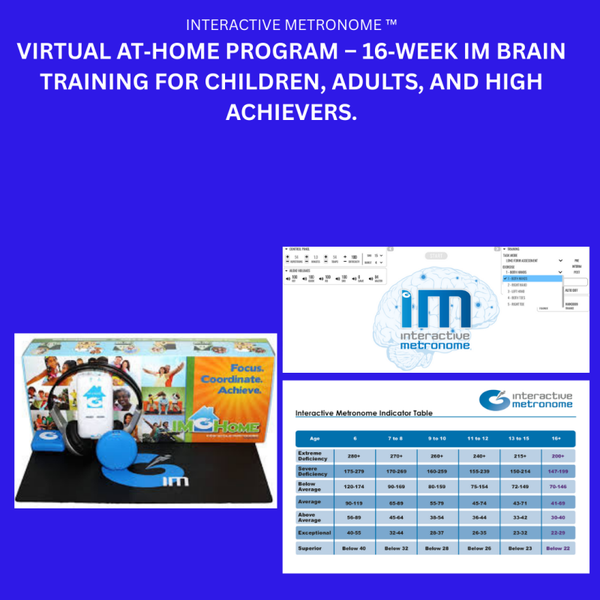 Virtual At-Home Program - 16‑week IM Brain Training for Children, Adults or High Achievers.