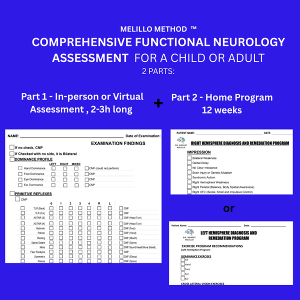 Assessment p Melillo Method Comprehensive Functional Neurology Test for a child or adult