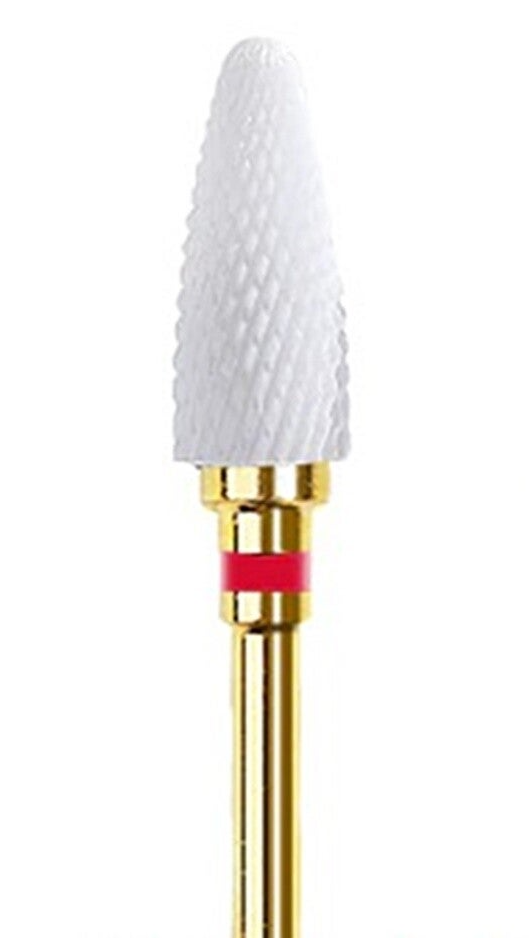 Keramik Aufsatz Bit Flamme rot - fein / Hochwertiger Nagelfräser 3/32"