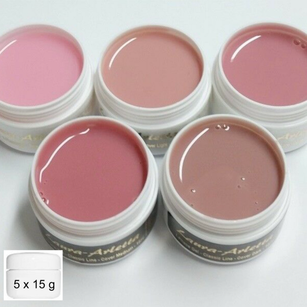 Angebot - Set UV/LED Make-Up/Camouflage Cover Gel Set 5 x 15 g -Super Studio Qualität