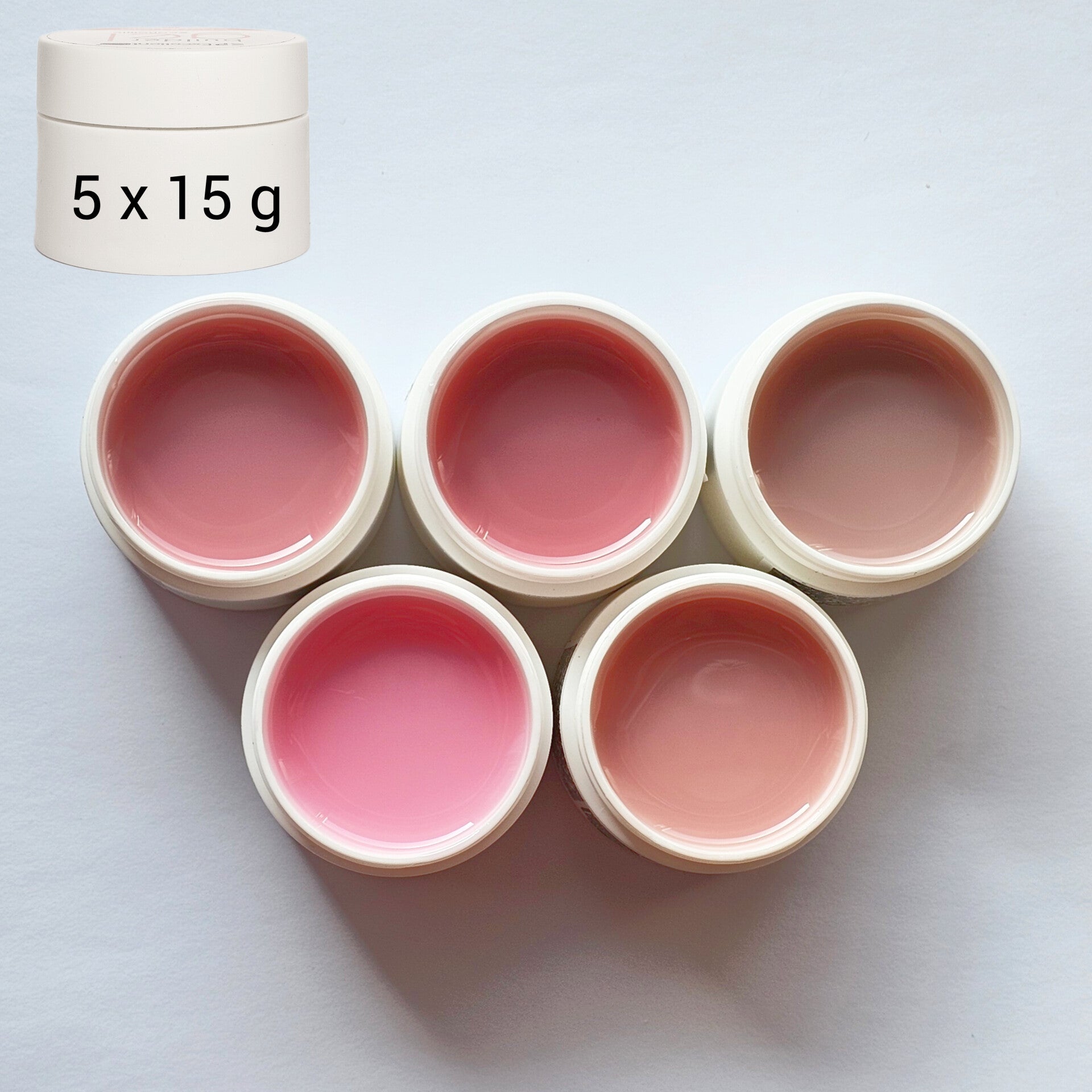 5 x 15 g UV/LED Cover Gel Set / Make-Up / Camouflage Gel Set - Super Studio Qualität