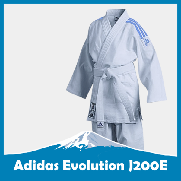 Judopak Adidas | Evolution WIT - BLAUWE SCHOUDERLABELS