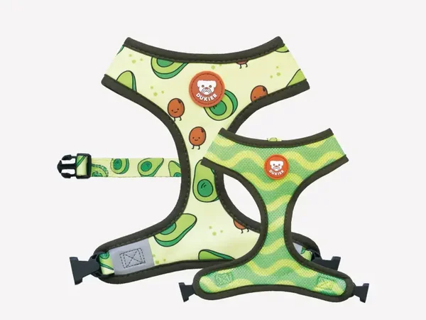 Duaal omkeerbare hondenharnas met avocado-design