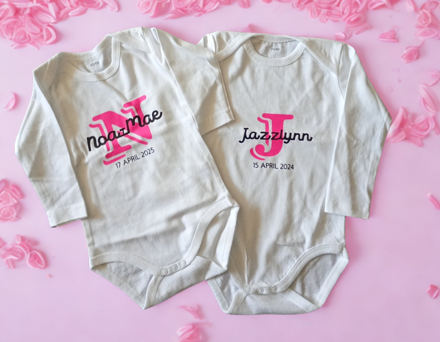 Letter, Naam en geboortedatum rompertje