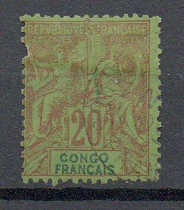 a214- französisch Kongo Nr. 21 gestempelt/ o