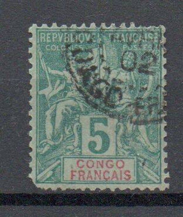 a215- französisch Kongo Nr. 18 gestempelt/ o