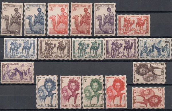 a442- französisch Mauretanien Nr. 78-79, 81b, 82-88, 91, 93-99 postfrisch/ ** und ungebraucht/ *