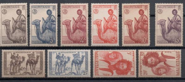 a443- französisch Mauretanien Nr. 78,79,81b,82-83,85-86,97,99  ungebraucht/ *