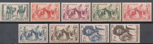 a444- französisch Mauretanien Nr. 111, 113-117, 119-121 postfrisch/ ** und ungebraucht/ *