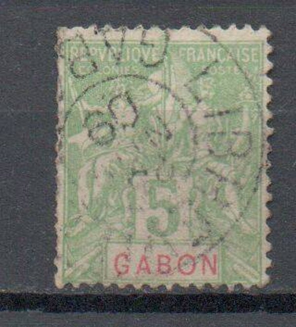 a555-  französisch Gabun Nr. 19 gestempelt/ o