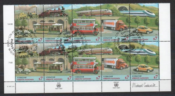 a727- UNO Wien Streifen Nr. 231-235 gestempelt/ o