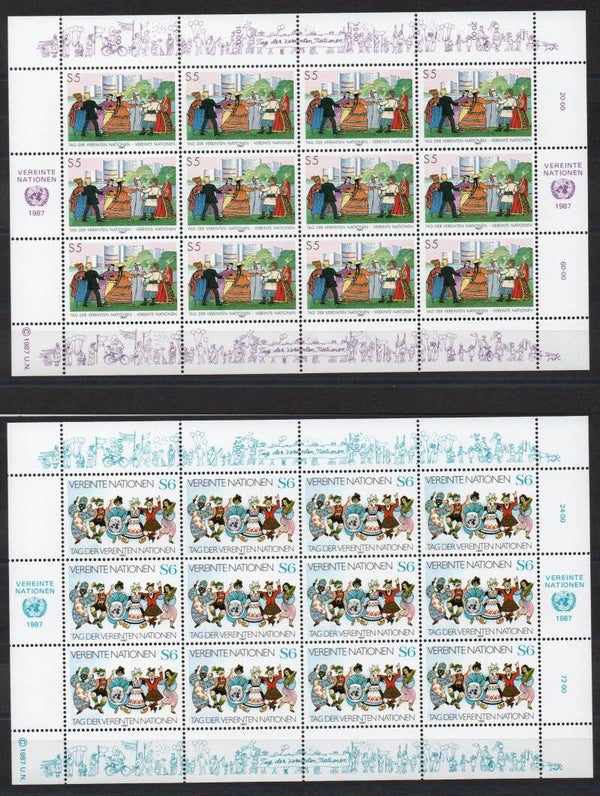 a729- UNO Wien Kleinbogen Nr. 75/ 76 postfrisch/ **