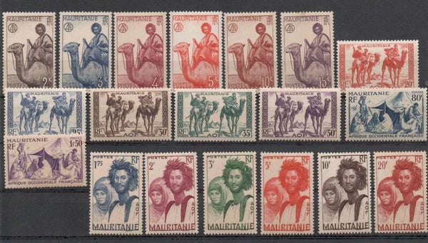 a74- französisch Mauretanien Nr. 78-80, 81b, 82-88,91, 93-99 postfrisch/ **