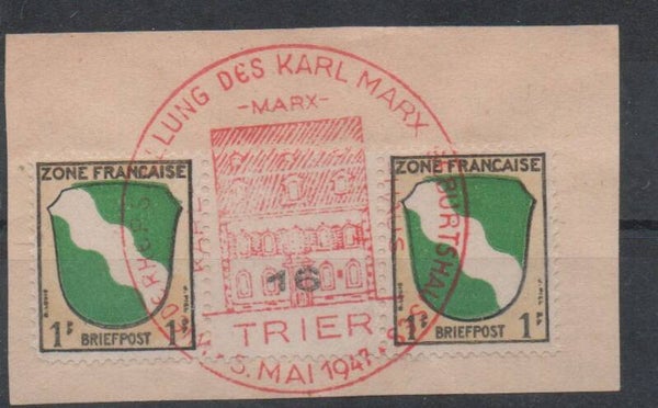 französische Zone Nr. ZW 1 mit SST Trier gestempelt/ o