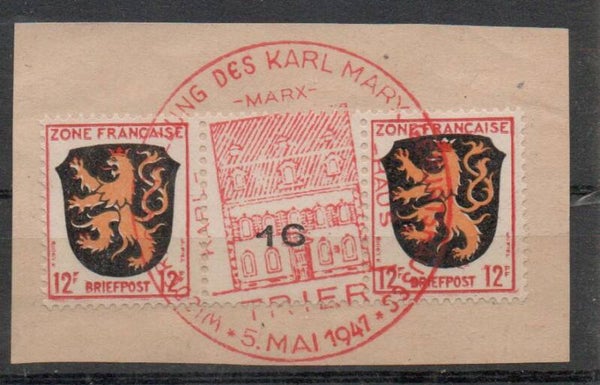 b36- französische Zone Nr. ZW 6 mit SST Trier gestempelt/ o