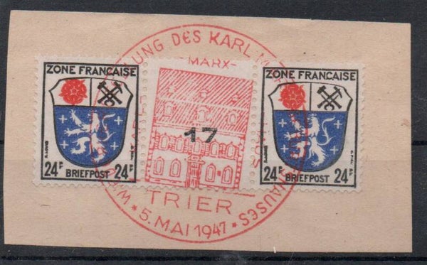 französische Zone Nr. ZW 9 mit SST Trier gestempelt/ o