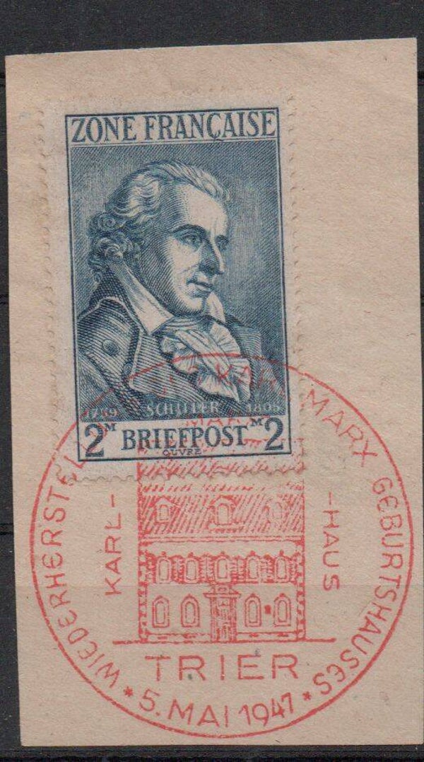 b42- französische Zone Nr. 12 mit SST Trier gestempelt/ o