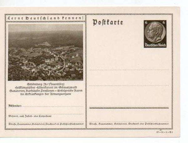 d1001-Deutsches Reich Bildpostkarte P236/ 37-91-1-B1 ungebraucht/ *