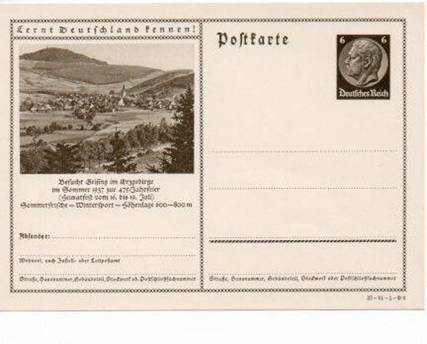 Deutsches Reich Bildpostkarte P236/ 37-91-1-B6 ungebraucht/ *