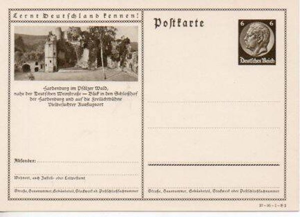 d1034-Deutsches Reich Bildpostkarte P236/ 37-95-1-B2 ungebraucht/ *