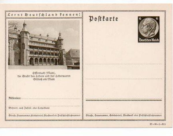 d1043-Deutsches Reich Bildpostkarte P236/ 37-96-1-B2 ungebraucht/ *