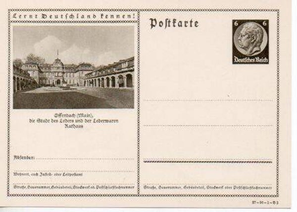 d1044-Deutsches Reich Bildpostkarte P236/ 37-96-1-B3 ungebraucht/ *