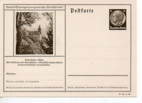 d1053-Deutsches Reich Bildpostkarte P236/ 37-98-1-B4 ungebraucht/ *