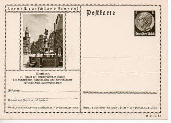 d1064-Deutsches Reich Bildpostkarte P236/ 37-99-1-B8 ungebraucht/ *