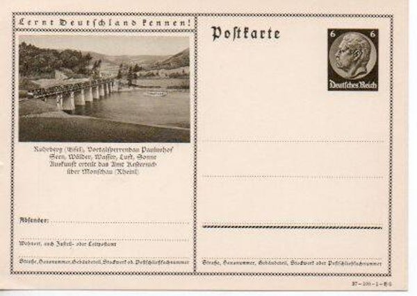 d1070-Deutsches Reich Bildpostkarte P236/ 37-100-1-B6 ungebraucht/ *