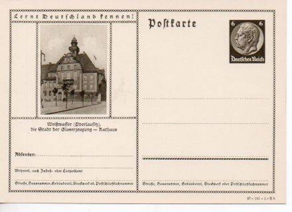 d1077-Deutsches Reich Bildpostkarte P236/ 37-101-1-B5 ungebraucht/ *