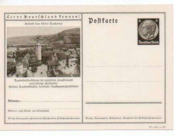 d1084-Deutsches Reich Bildpostkarte P236/ 37-102-1-B1 ungebraucht/ *