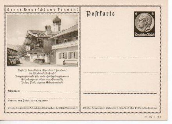 d1085-Deutsches Reich Bildpostkarte P236/ 37-102-1-B2 ungebraucht/ *