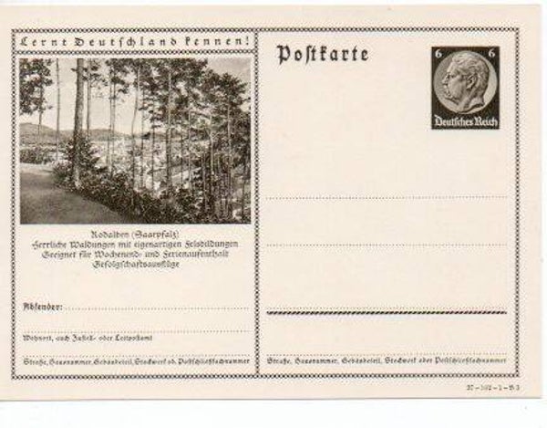 d1086-Deutsches Reich Bildpostkarte P236/ 37-102-1-B3 ungebraucht/ *