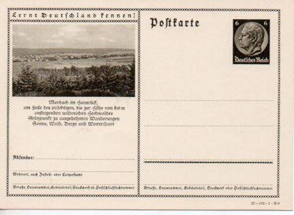 d1092-Deutsches Reich Bildpostkarte P236/ 37-102-1-B9 ungebraucht/ *