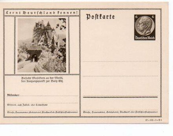 d1097-Deutsches Reich Bildpostkarte P236/ 37-103-1-B5 ungebraucht/ *