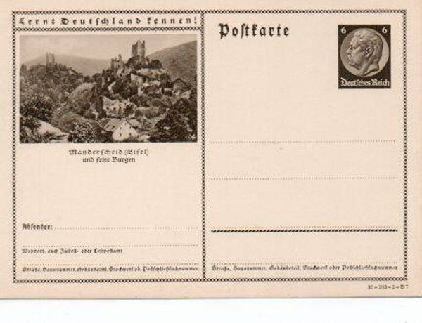 d1099-Deutsches Reich Bildpostkarte P236/ 37-103-1-B7 ungebraucht/ *