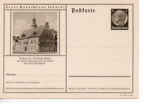 d1100-Deutsches Reich Bildpostkarte P236/ 37-103-1-B8 ungebraucht/ *