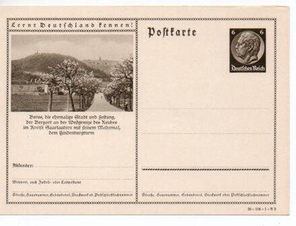 Deutsches Reich Bildpostkarte P236/ 38-104-1-B2 ungebraucht/ *