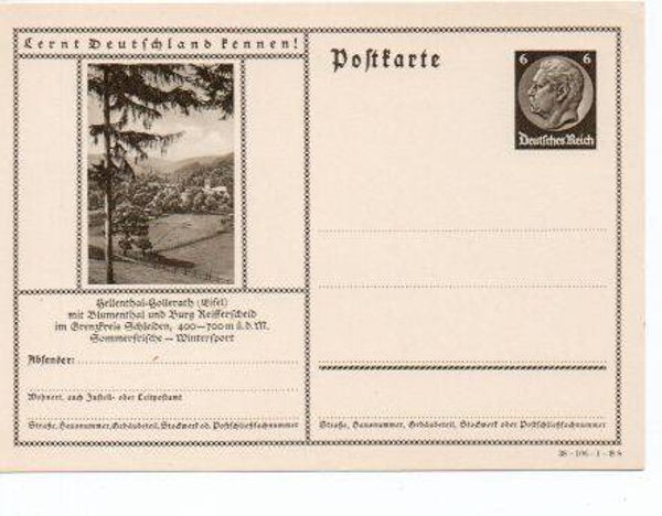 Deutsches Reich Bildpostkarte P236/ 38-106-1-B8 ungebraucht/ *