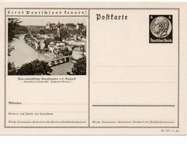d1133-Deutsches Reich Bildpostkarte P236/ 38-107-1-B1 ungebraucht/ *